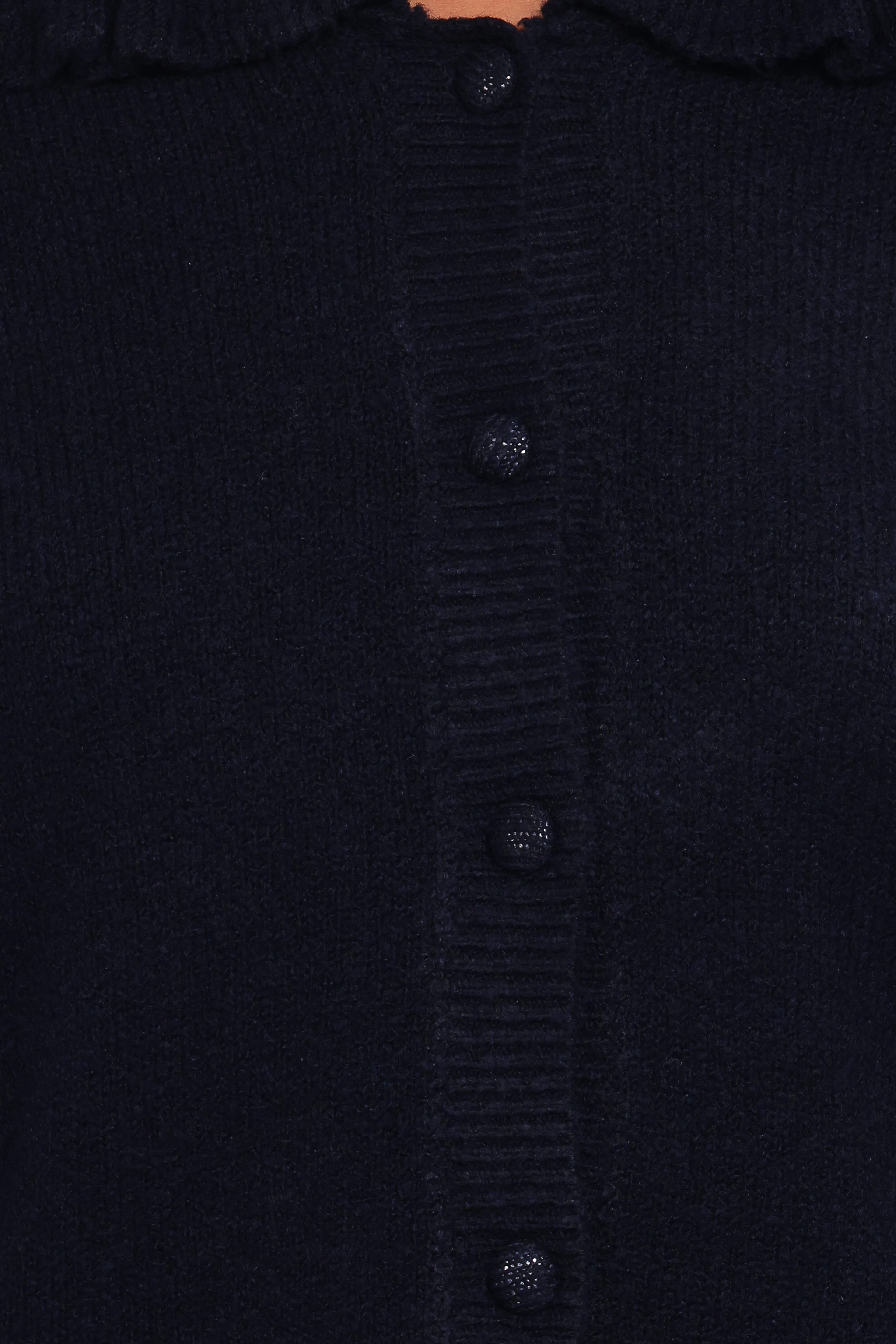 Carmello Frill Collar Cardigan - Navy